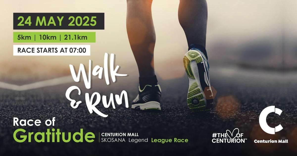 Walk or Run The Race Of Gratitude in #theheartofcenturion